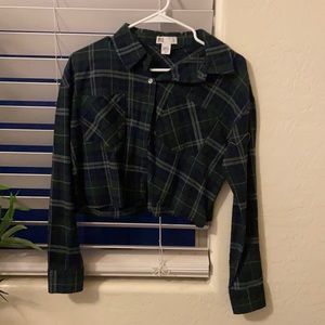 RSQ cropped flannel